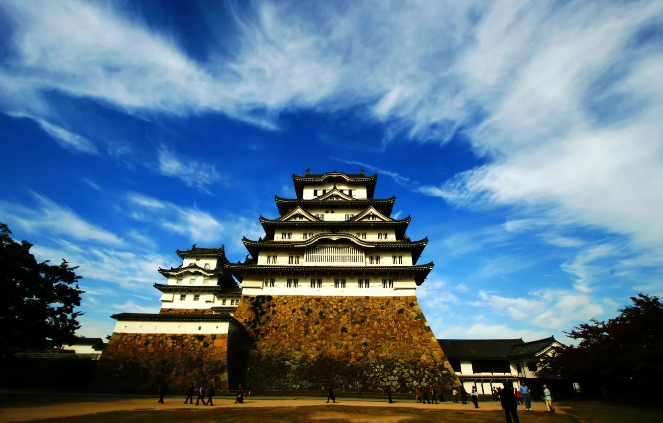 Photo wallpaper the sky, Japan, Japan, Himeji Castle, castle of the White Heron