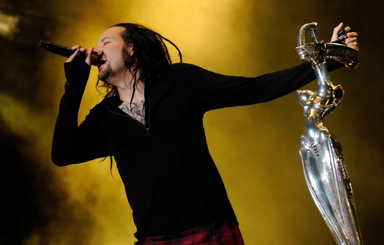 Photo wallpaper male, microphone, beard, Music, dreadlocks, stand, Grain, Nu metal