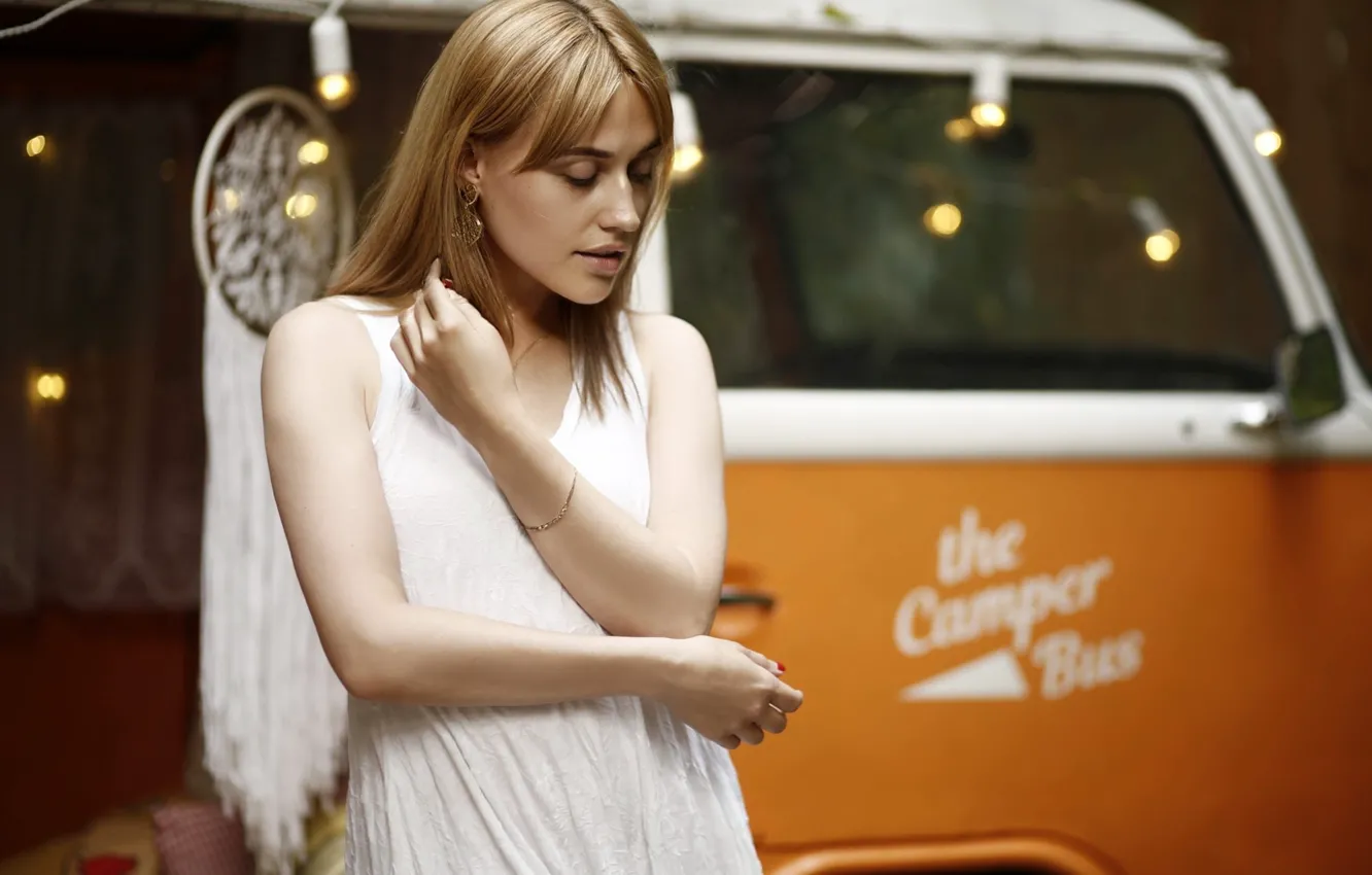 Photo wallpaper girl, pose, hands, Nick Mölln, Anastasia Polutsygan