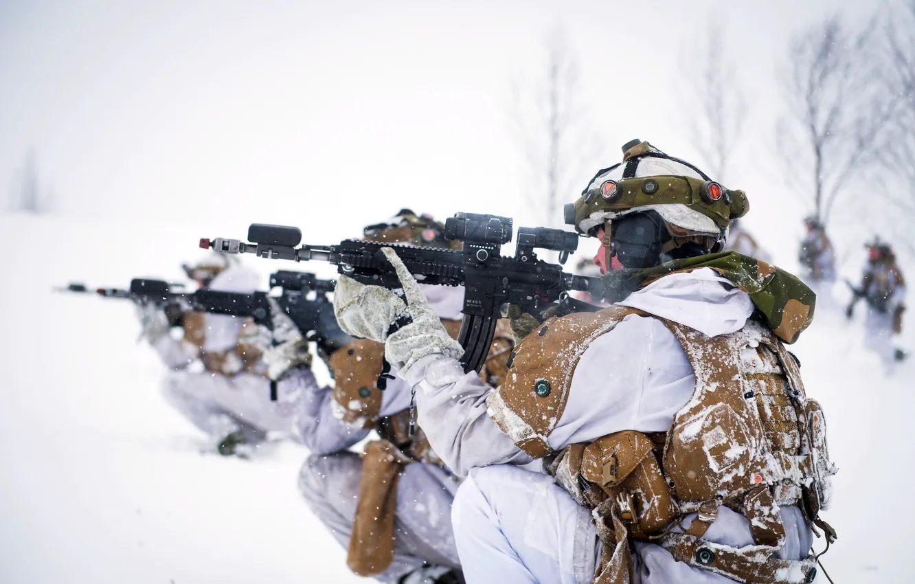 Photo wallpaper weapons, soldiers, Norwegian Army