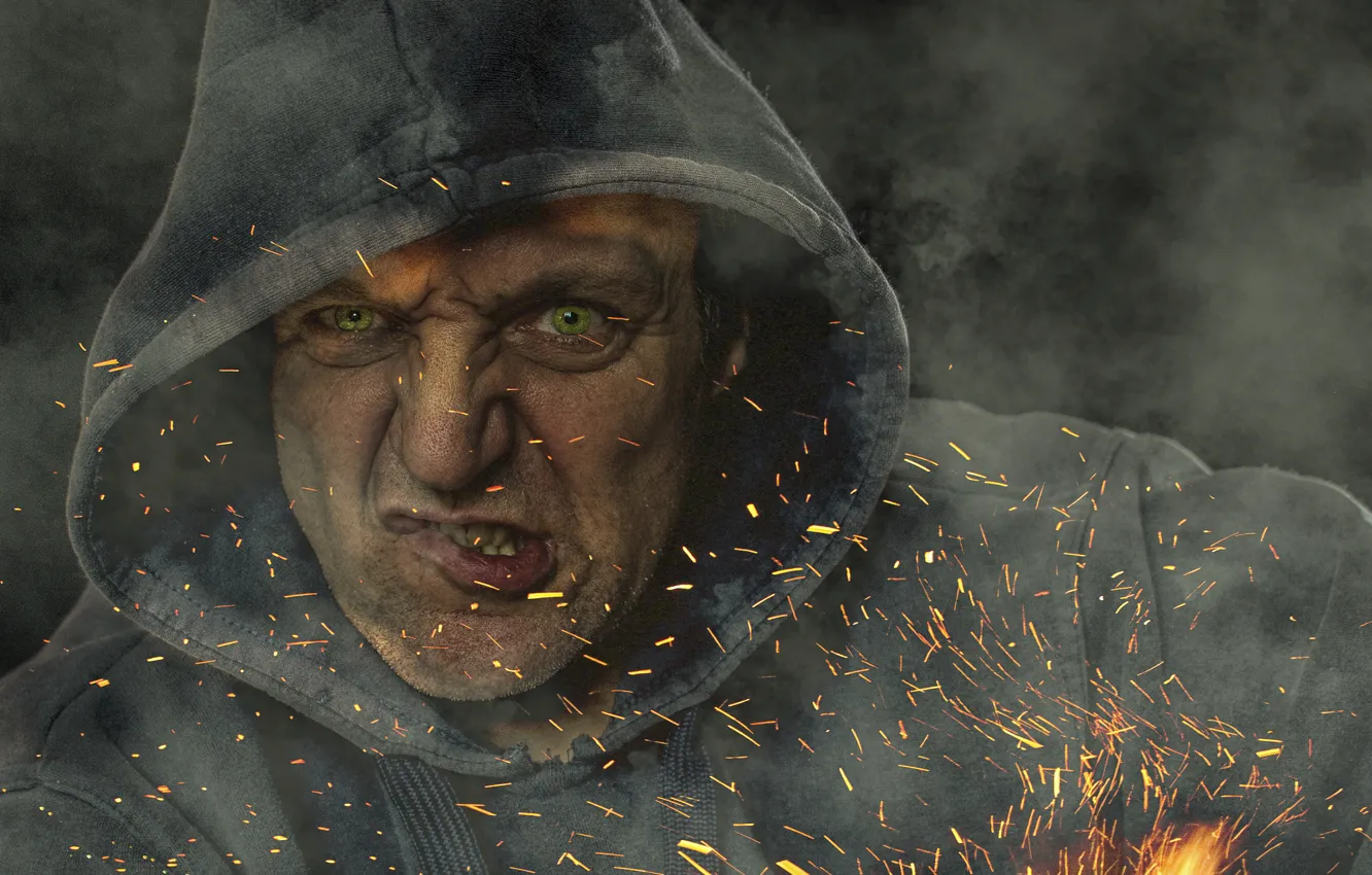 Photo wallpaper sparks, hood, grimace, OLLI