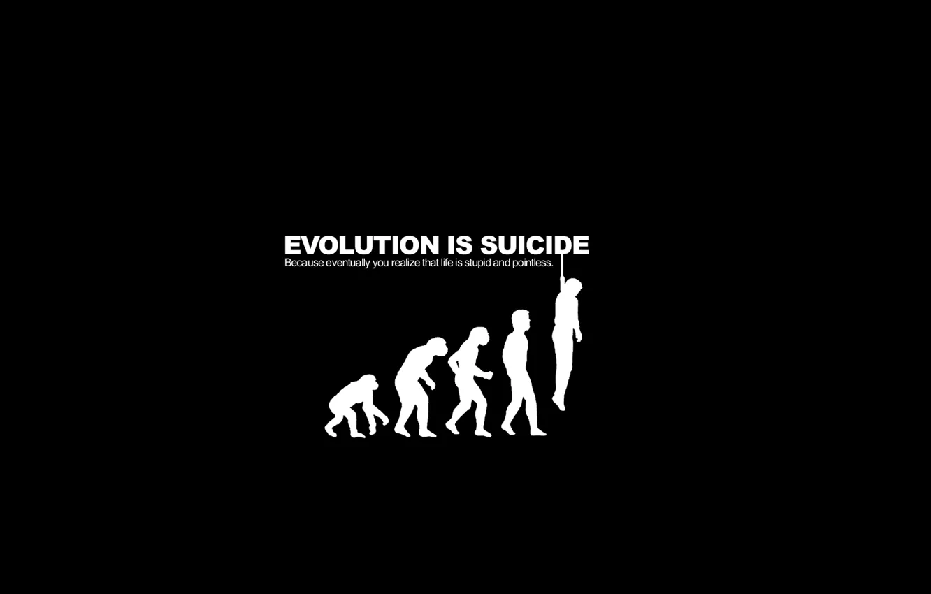 Photo wallpaper Evolution, Suicide, parody