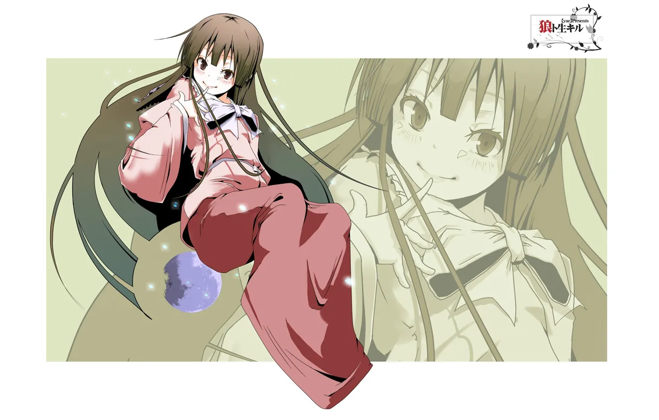 Photo wallpaper smile, white background, bow, long hair, pink dress, Touhou Project, Project East, a finger to …