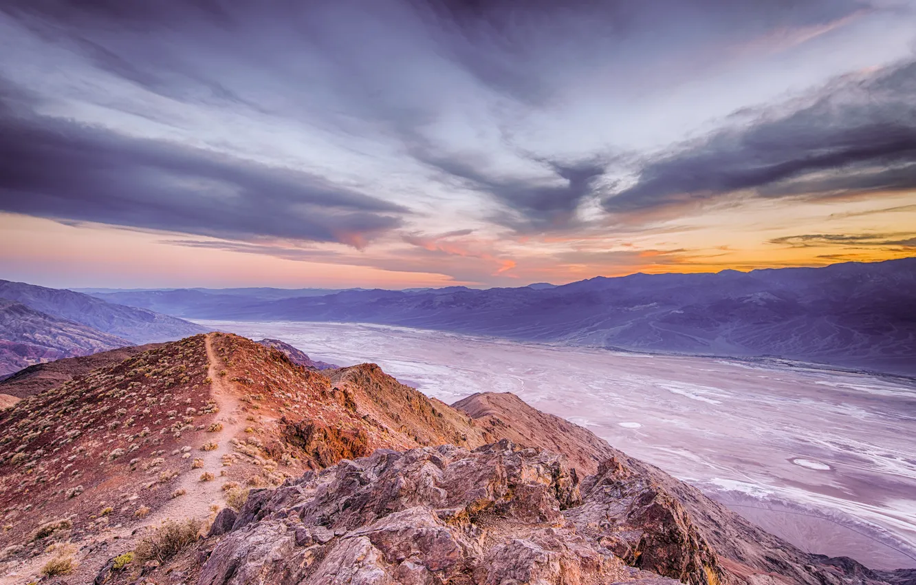 Photo wallpaper desert, valley, California, national Park, Death Valley National Park, salt lake, Badwater
