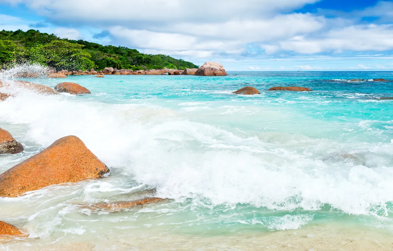 Photo wallpaper sand, sea, wave, beach, shore, summer, beach, sea