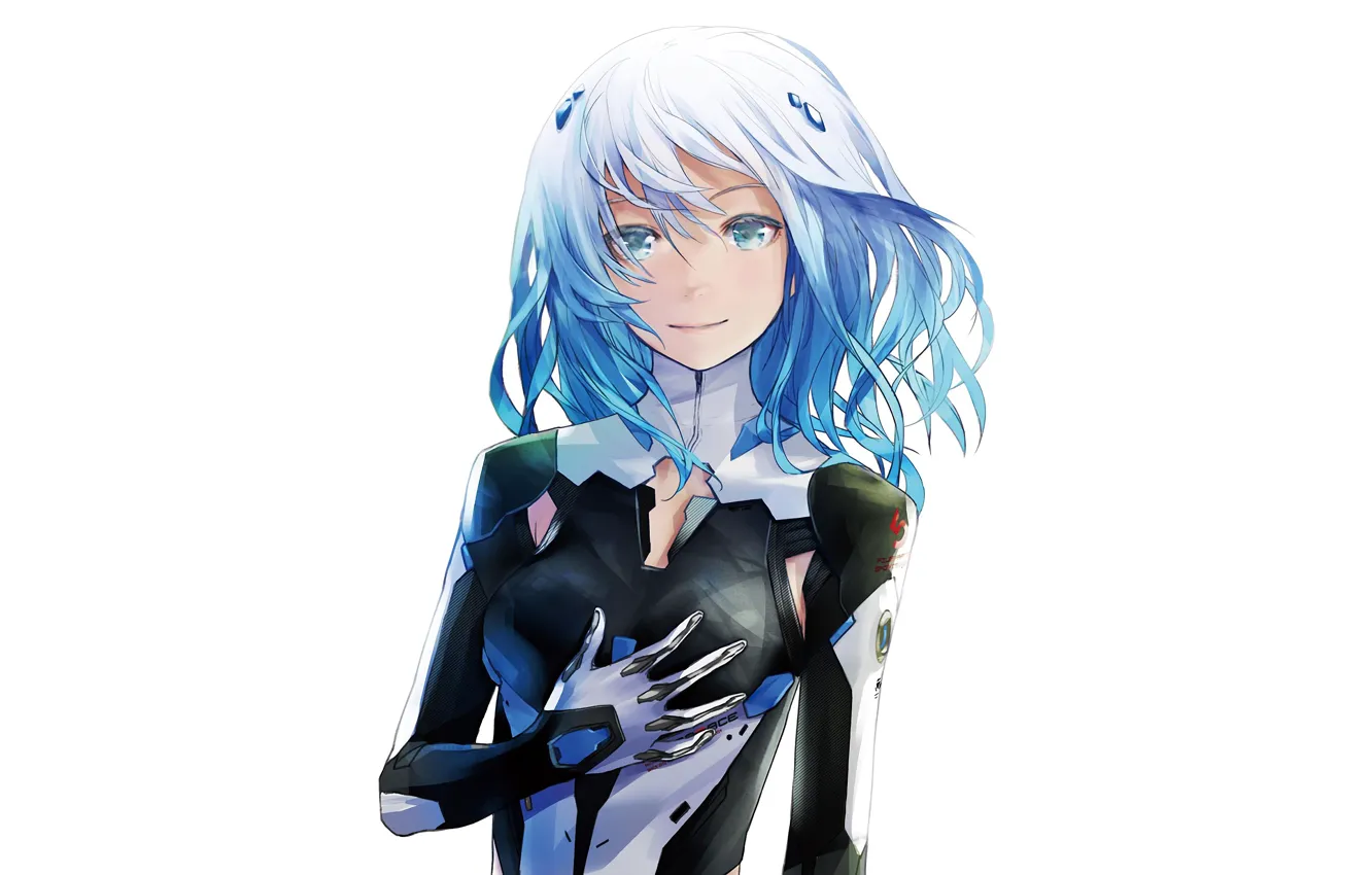 Photo wallpaper white, anime, girl, background