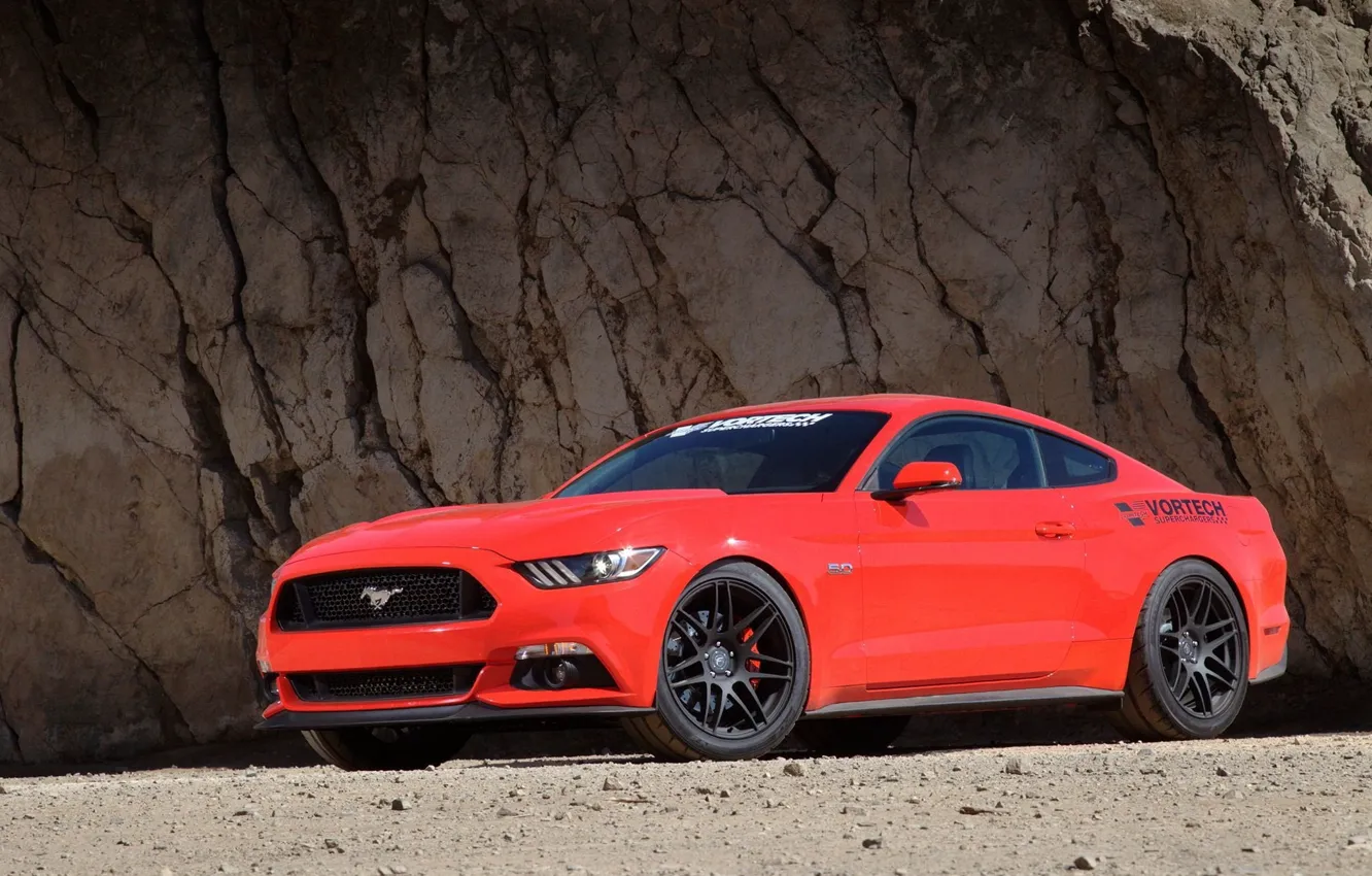 Photo wallpaper Mustang, Ford, Supercar, Competition, Muscle USA 2015