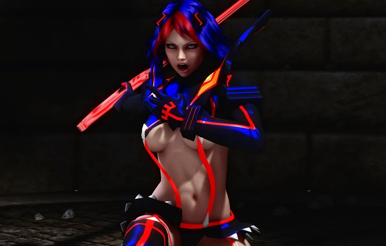 Photo wallpaper look, girl, pose, Kill La Kill, smash slash