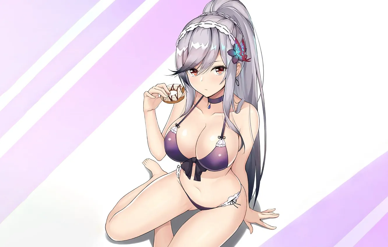 Photo wallpaper girl, sexy, boobs, anime, beautiful, pretty, erotic, breasts