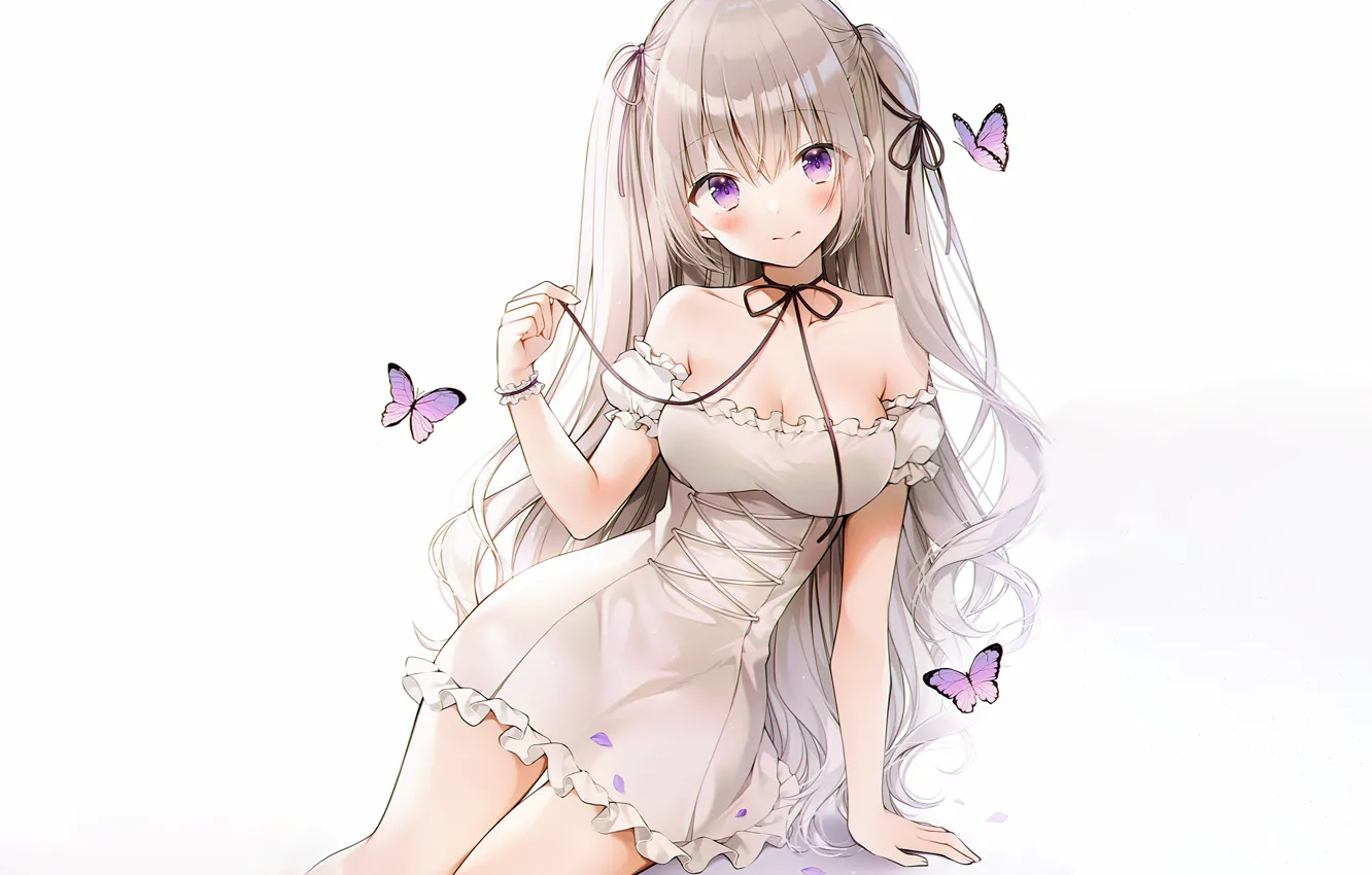 Photo wallpaper girl, sexy, dress, boobs, anime, beautiful, pretty, erotic