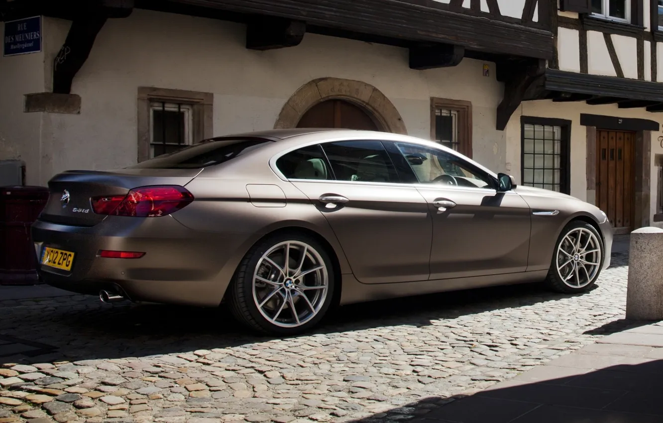 Photo wallpaper background, BMW, BMW, rear view, Gran Coupe, Gran Coupe, 640d, shadow.the building