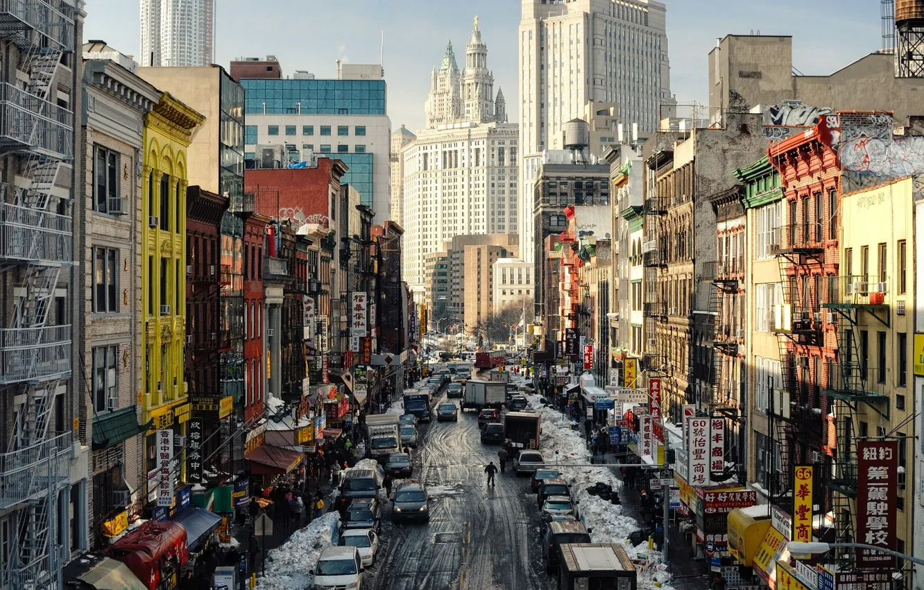Photo wallpaper New York, New York City, East Broadway, Chinatown