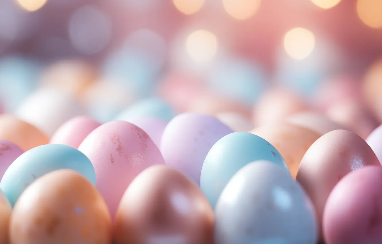 Photo wallpaper holiday, blue, eggs, spring, Easter, pink, painted, eggs