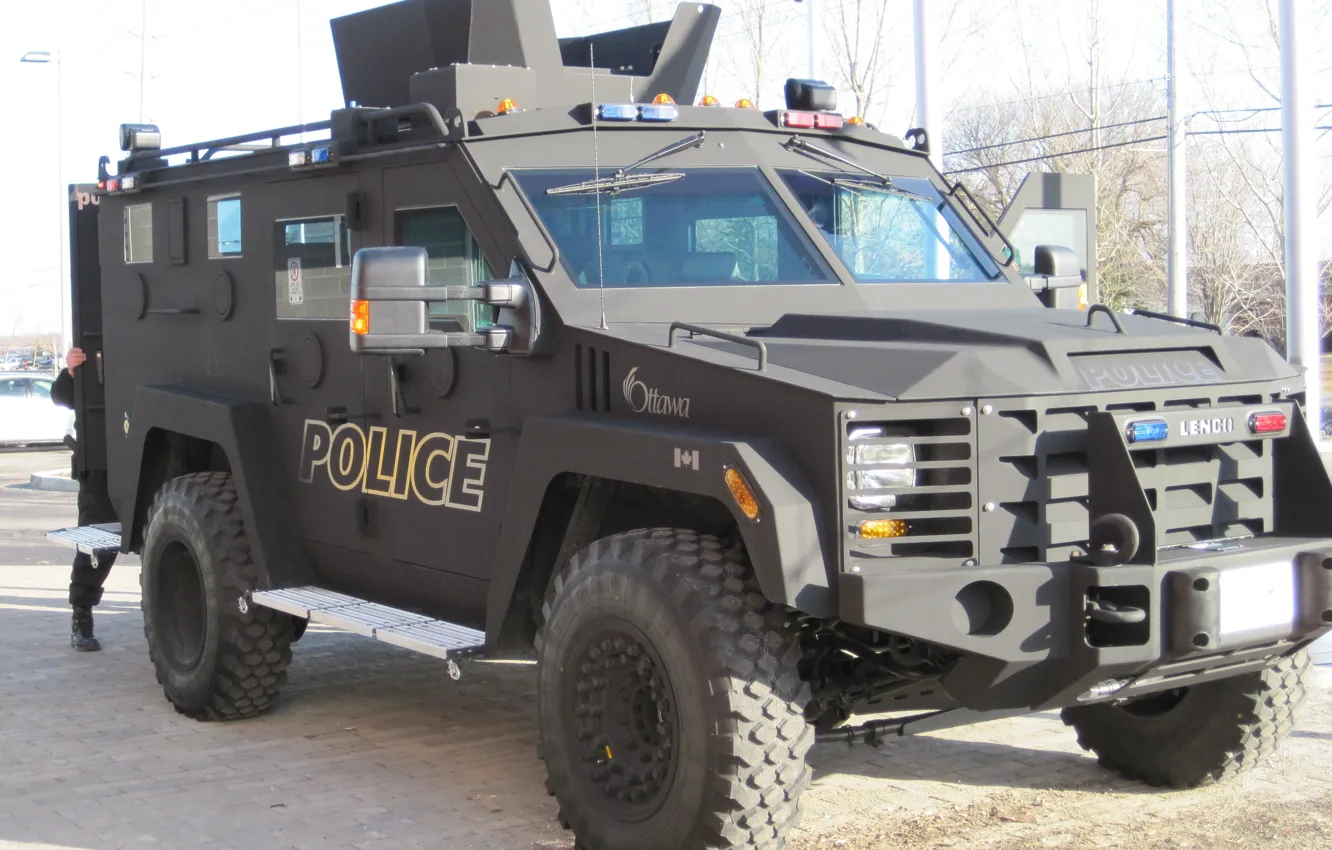 Photo wallpaper Police, military, weapon, armored, war material, armored vehicle