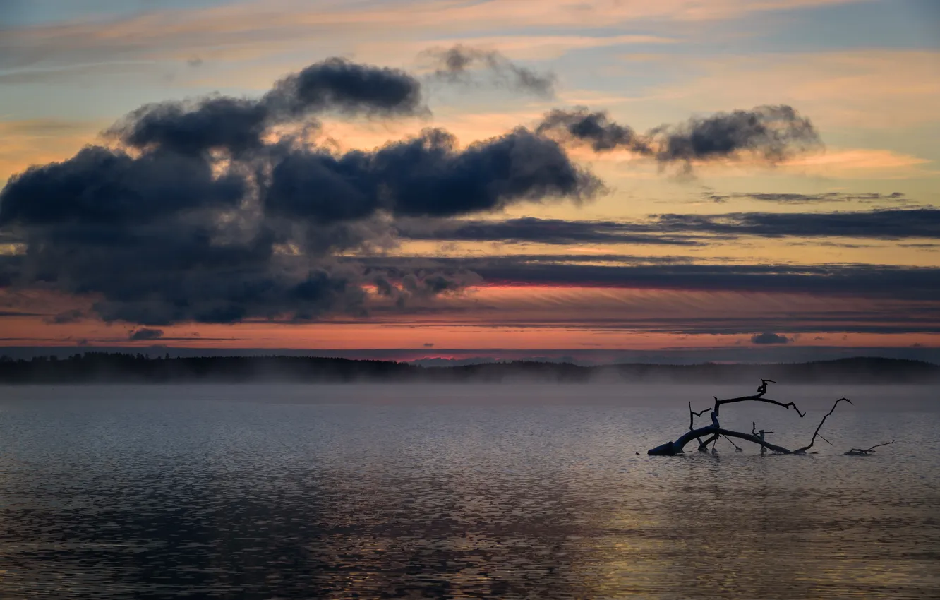 Photo wallpaper sea, the sky, sunset