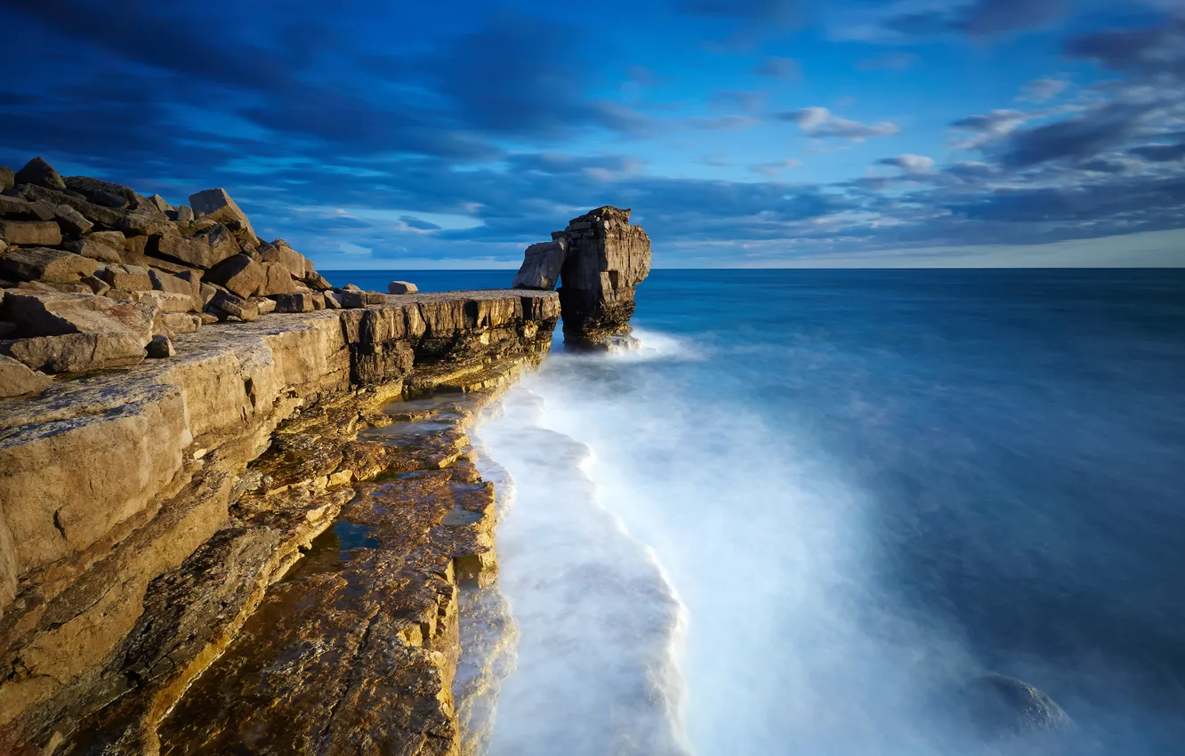 Photo wallpaper sea, landscape, rocks, Portland, Pulpitt Rock