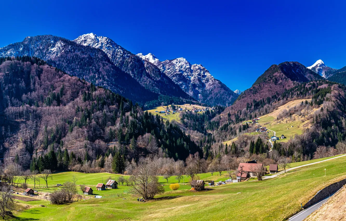 Photo wallpaper landscape, mountains, rocks, Italy, Pontebba