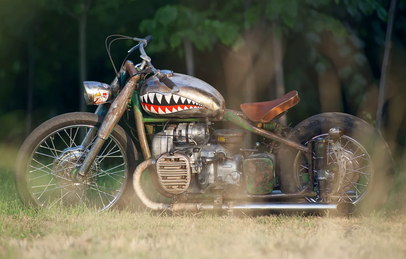 Photo wallpaper Custom, Motorbike, M-72, Rat bike