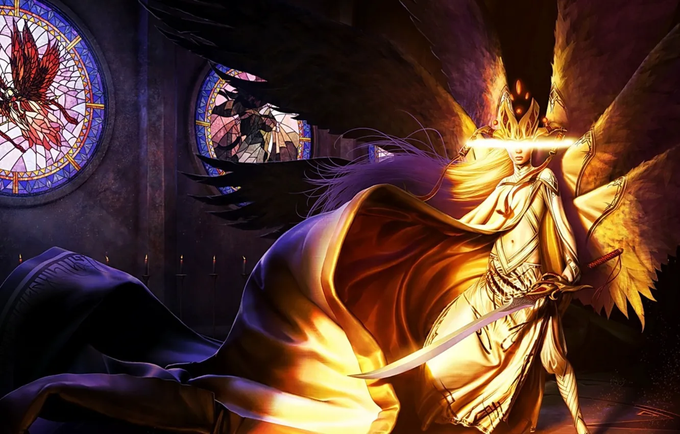 Photo wallpaper angel, sword, Magic The Gathering, The Archangel