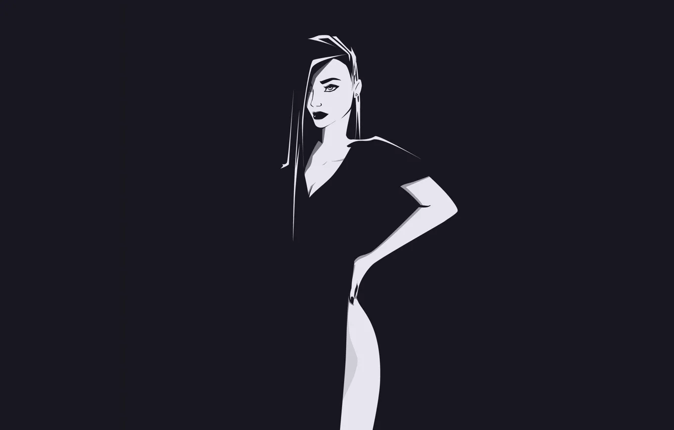 Photo wallpaper girl, background, figure, minimalism, girl, beautiful, dress, beautiful