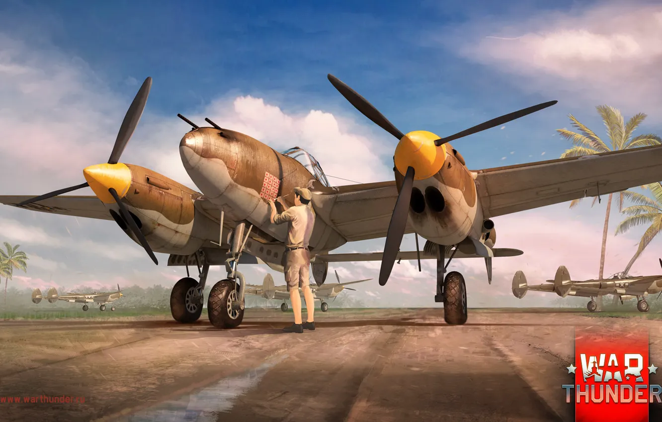 Photo wallpaper fighter, Lightning, R-38