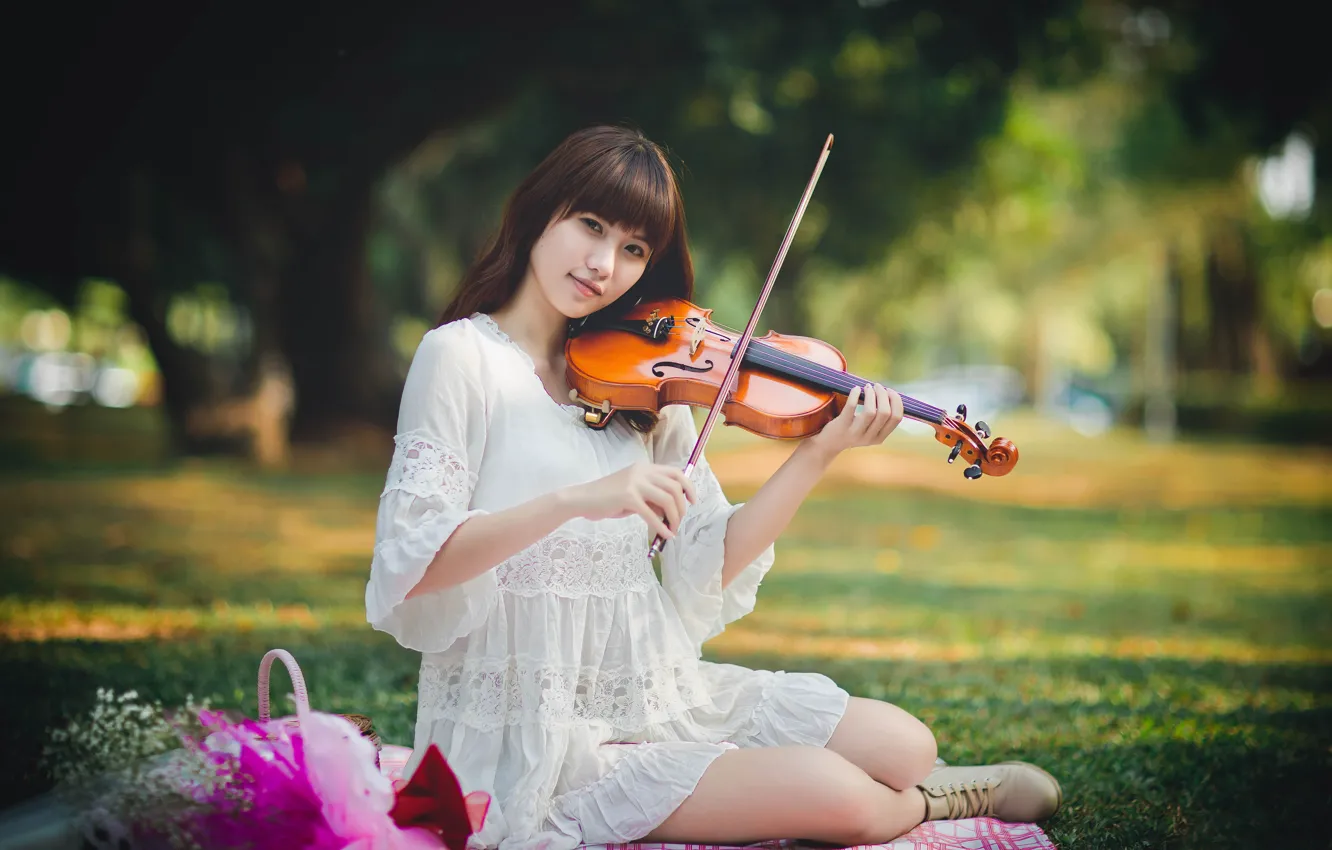 Photo wallpaper violin, dress, East, violinist