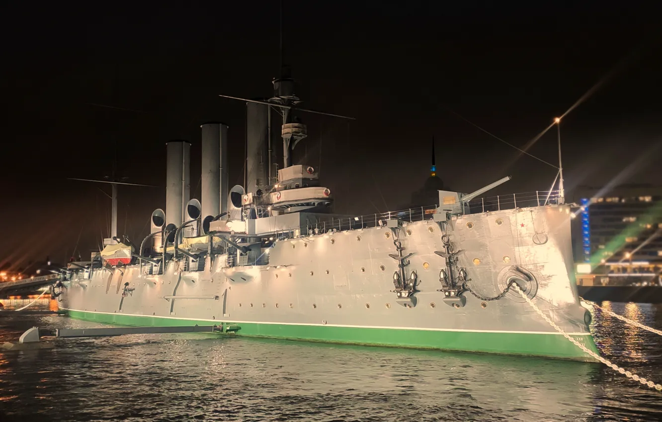 Photo wallpaper Aurora, Museum ship, cruiser of the 1st rank