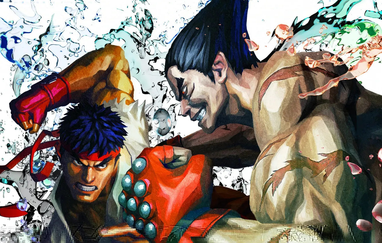 Photo wallpaper fighting, Street Fighter X Tekken, Ryu, Kazuya Mishima, capcom, namco