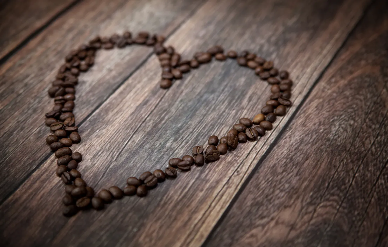 Photo wallpaper love, heart, coffee
