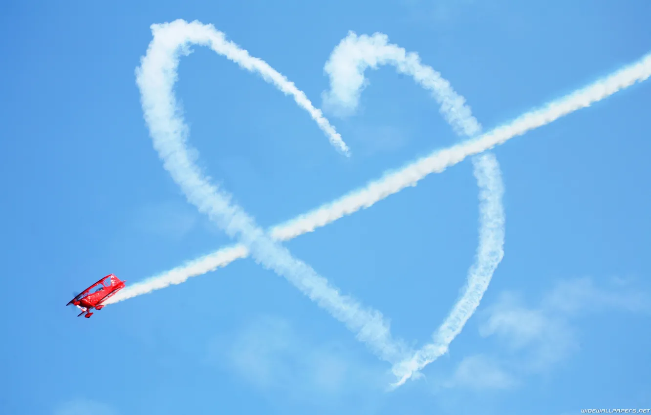 Photo wallpaper the sky, love, hearts, the plane, )))