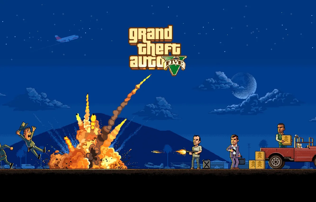Photo wallpaper pixels, art, pixel art, gta5