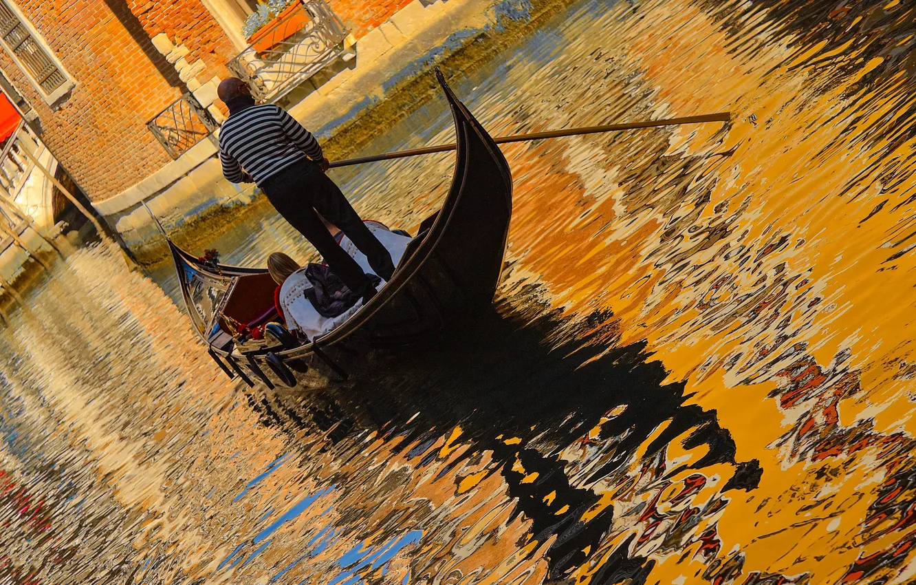 Photo wallpaper Italy, Venice, channel, gondola