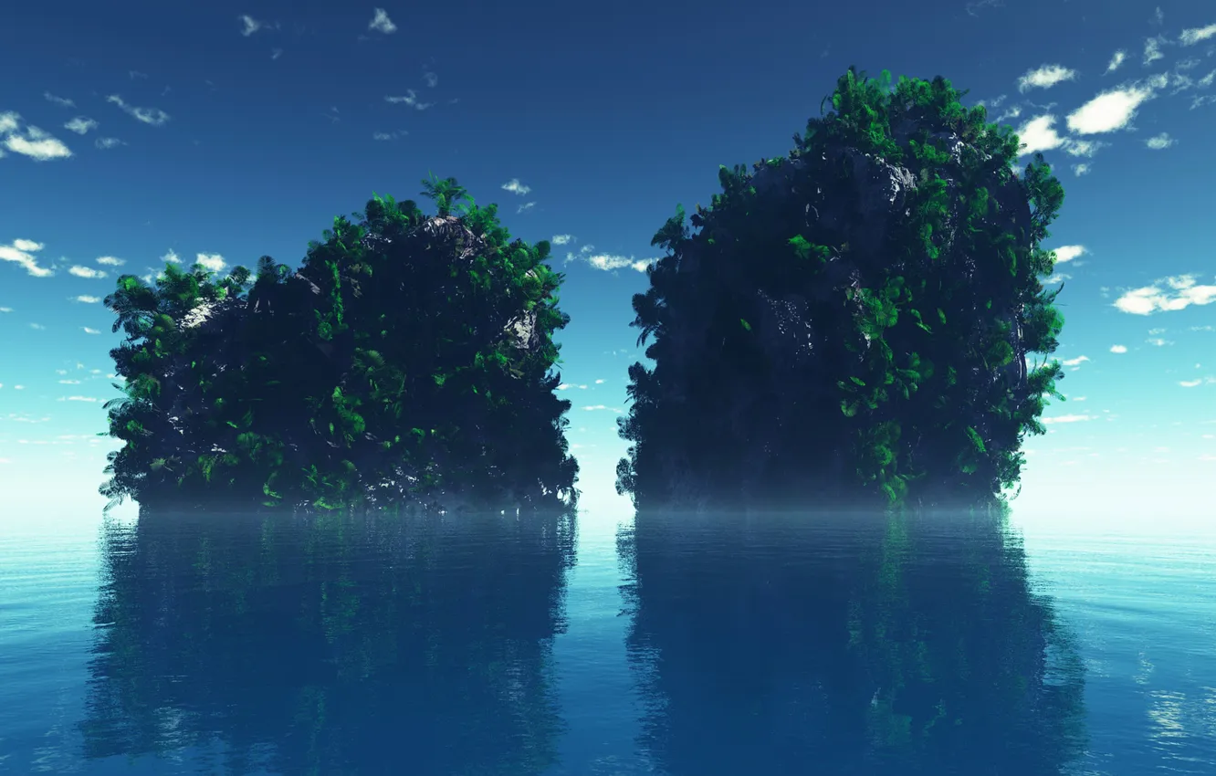 Photo wallpaper the sky, lake, rocks, plant, Laguna