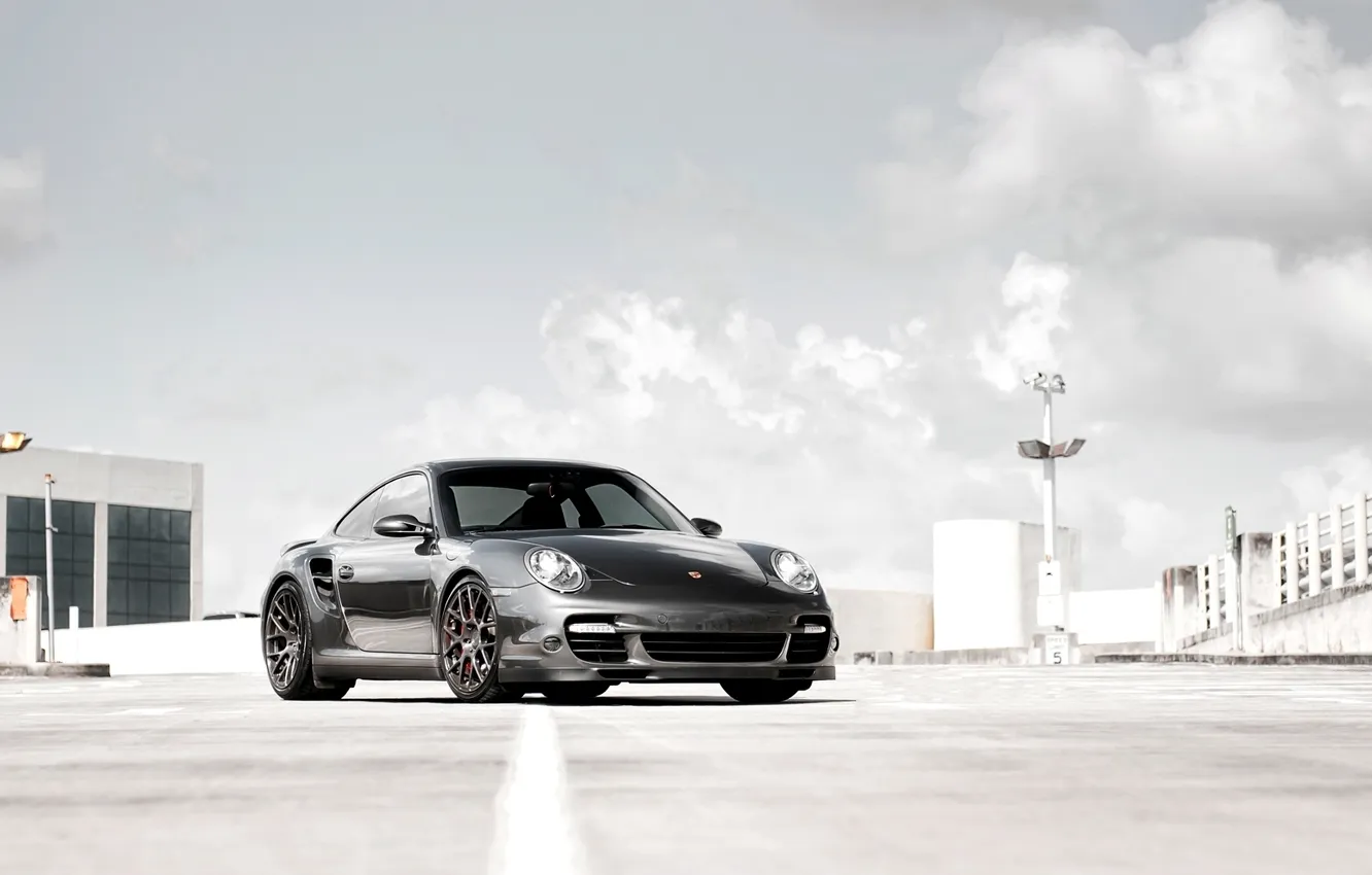 Photo wallpaper road, machine, the sky, Porsche