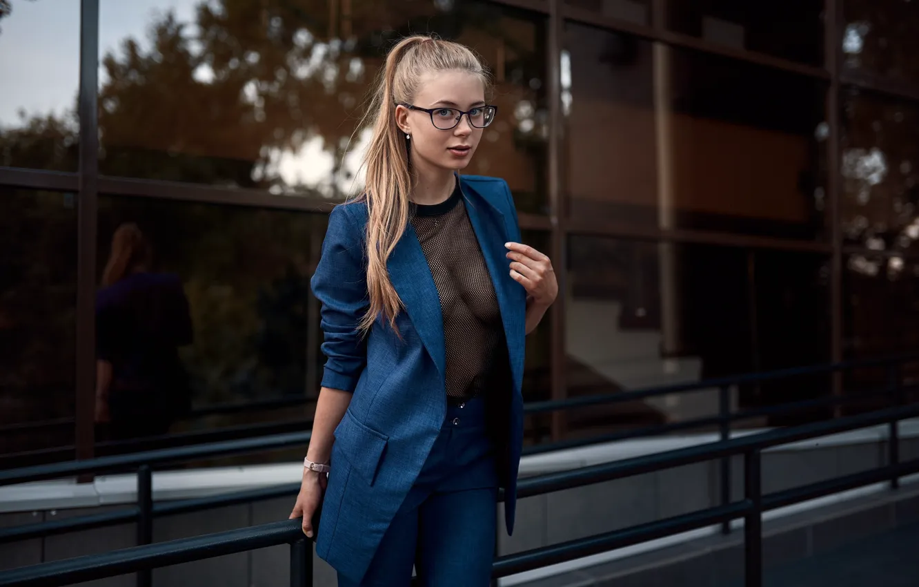 Photo wallpaper Girl, glasses, Vyacheslav Shishkov