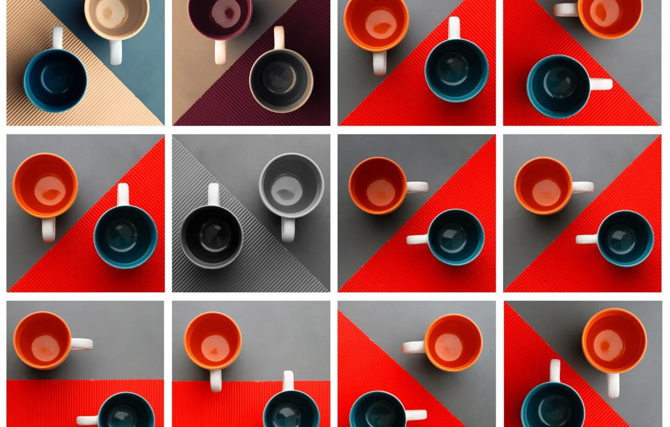 Photo wallpaper texture, Cup, mugs, geometry