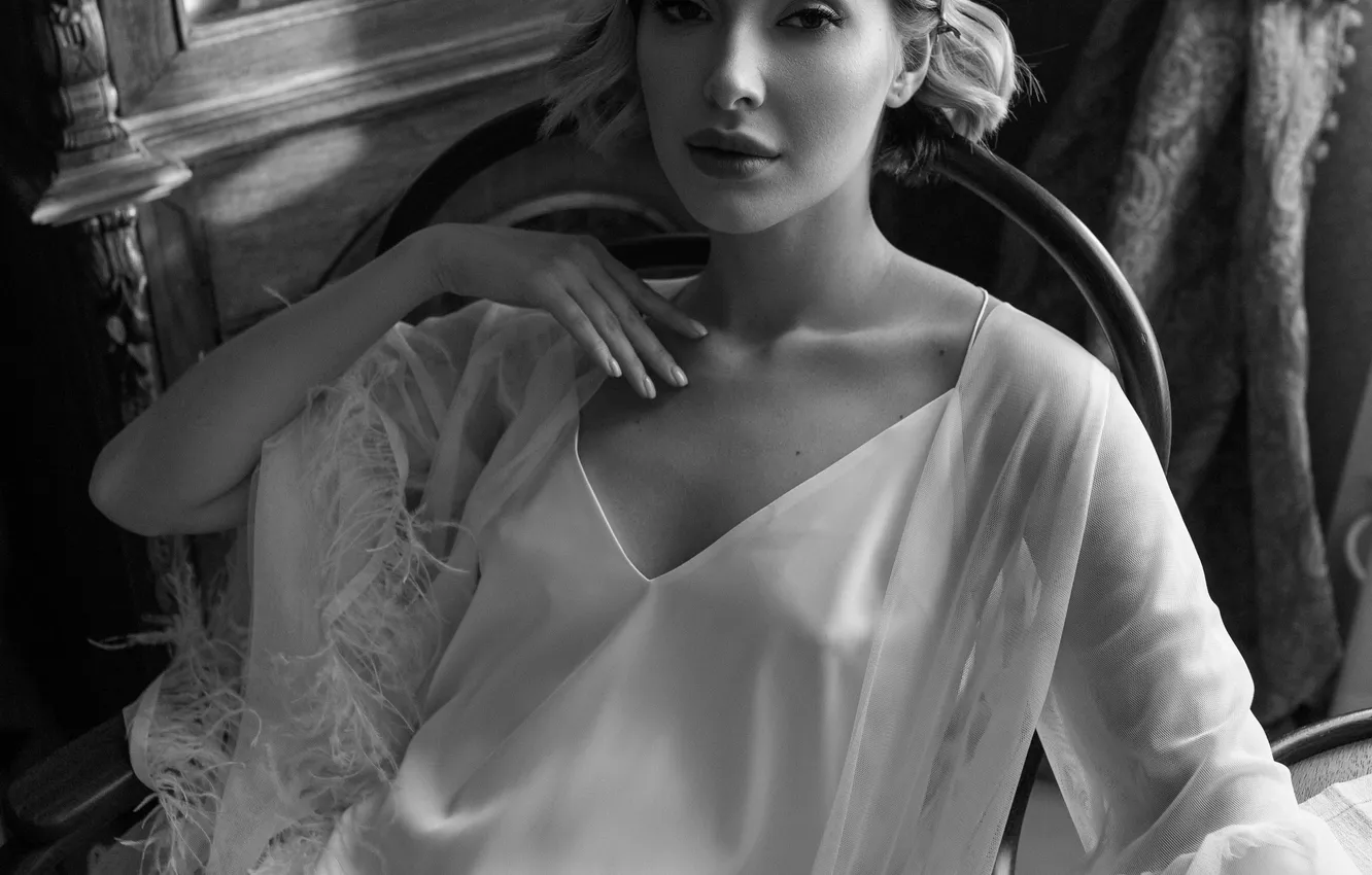 Photo wallpaper black and white, Alina, Svetlana Alexandrovich