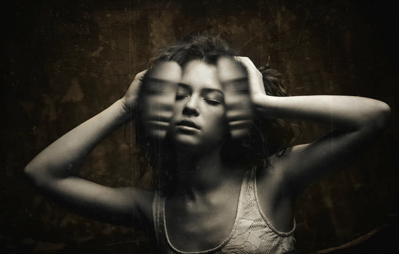 Photo wallpaper scratches, pain, emotion, Anna Zabolotskaya