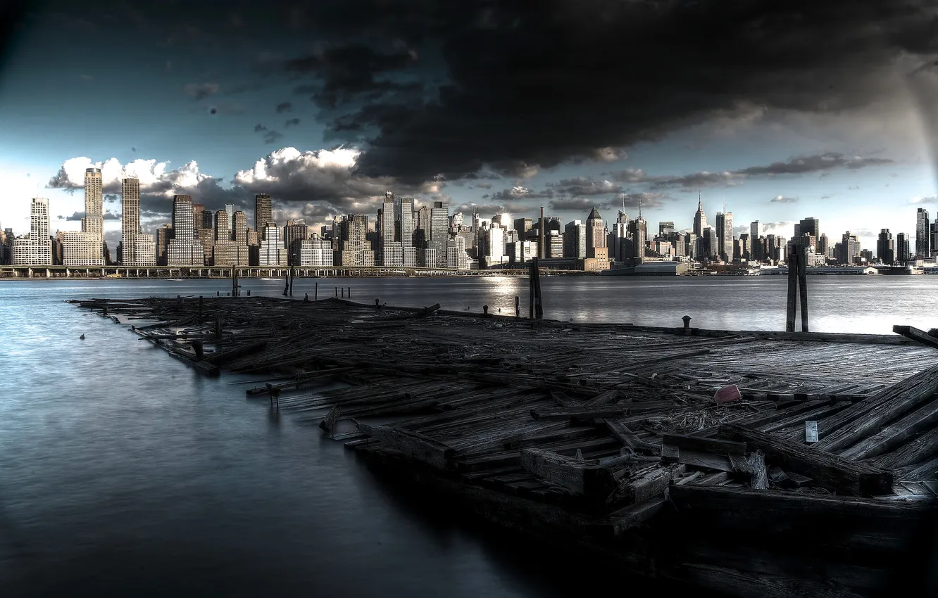 Photo wallpaper river, new york city, hudson