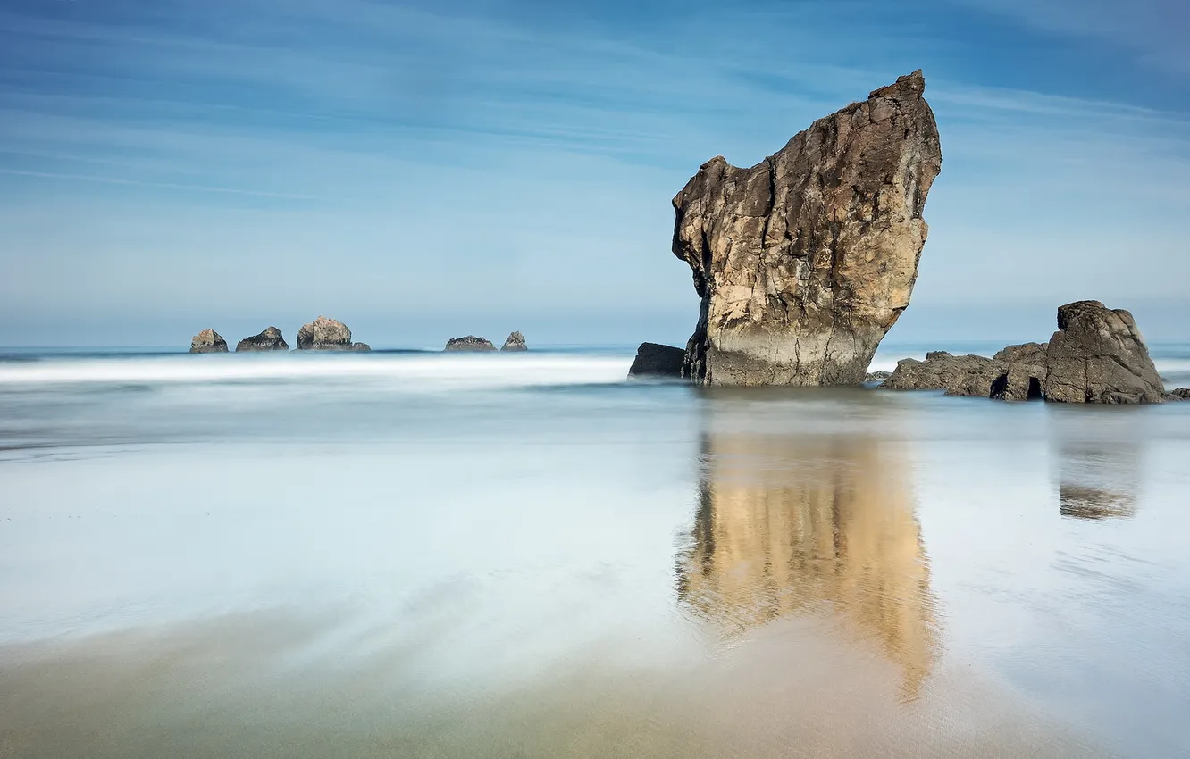 Photo wallpaper sea, landscape, rocks, Spain, Asturias