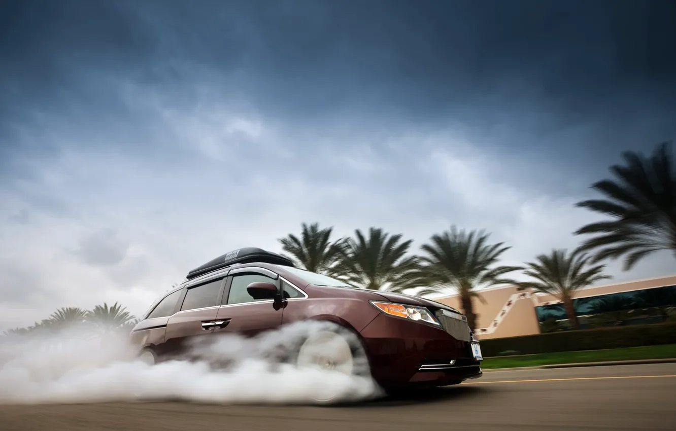 Photo wallpaper Honda, Smoke, 2014, Minivan, Odyssey, 1029hp