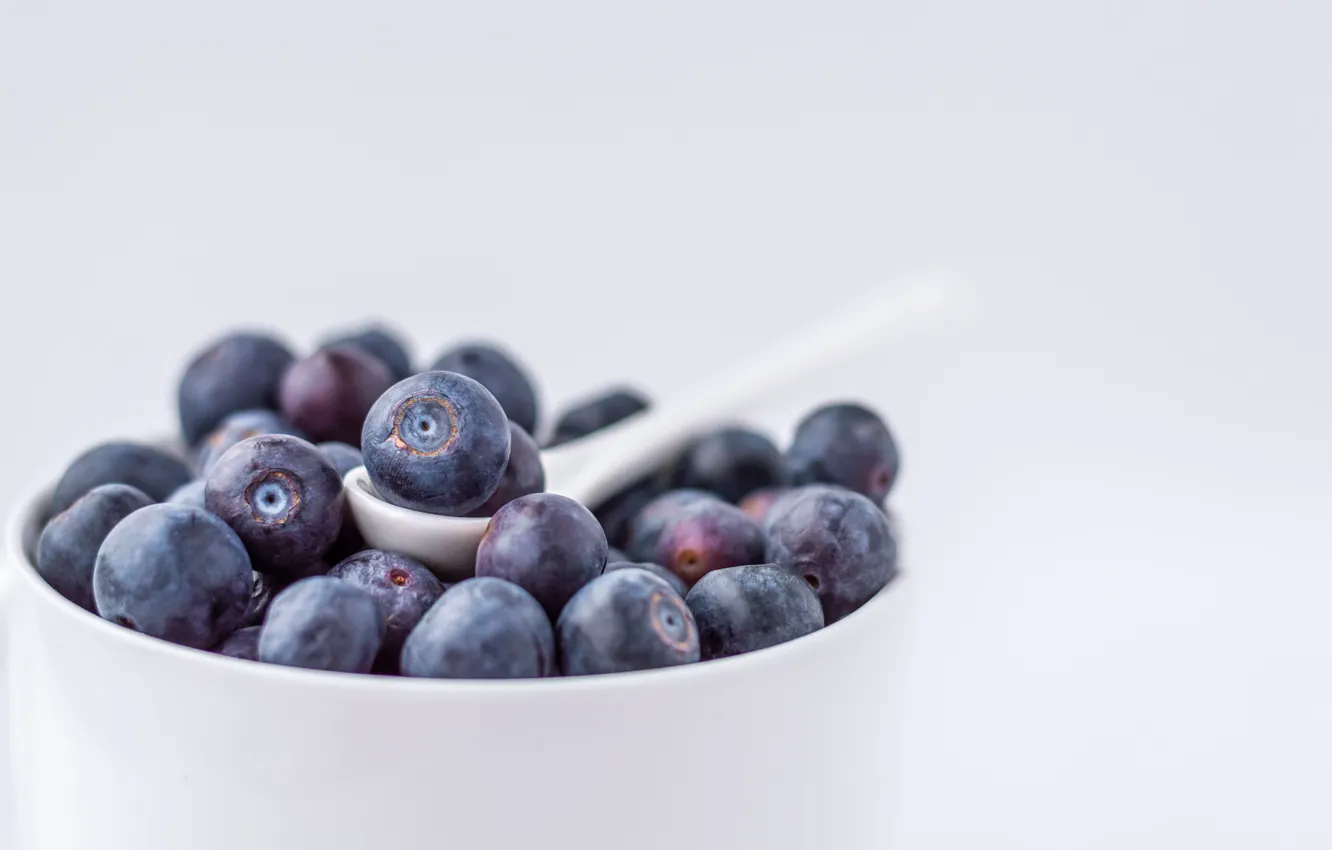 Photo wallpaper macro, berries, blueberries