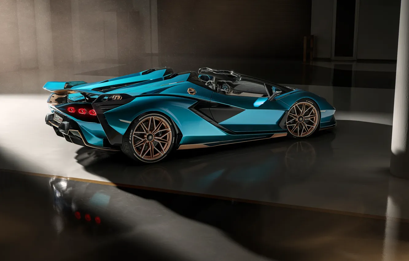 Photo wallpaper blue, Lamborghini, Lambo, supercar, Roadster, beautiful, hybrid, chic