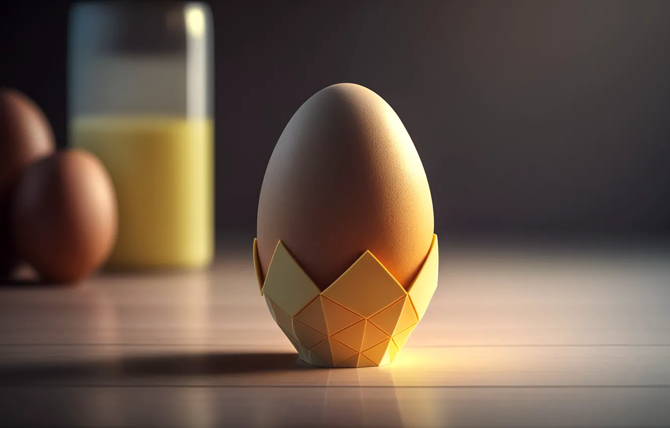 Photo wallpaper light, glass, table, holiday, eggs, shadow, spring, juice