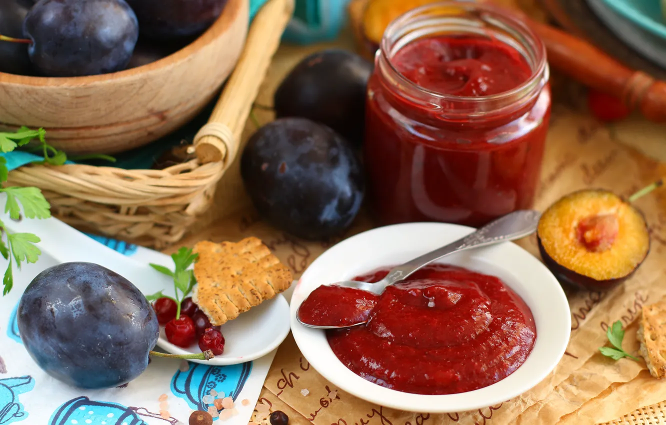 Photo wallpaper plum, sauce, tkemali
