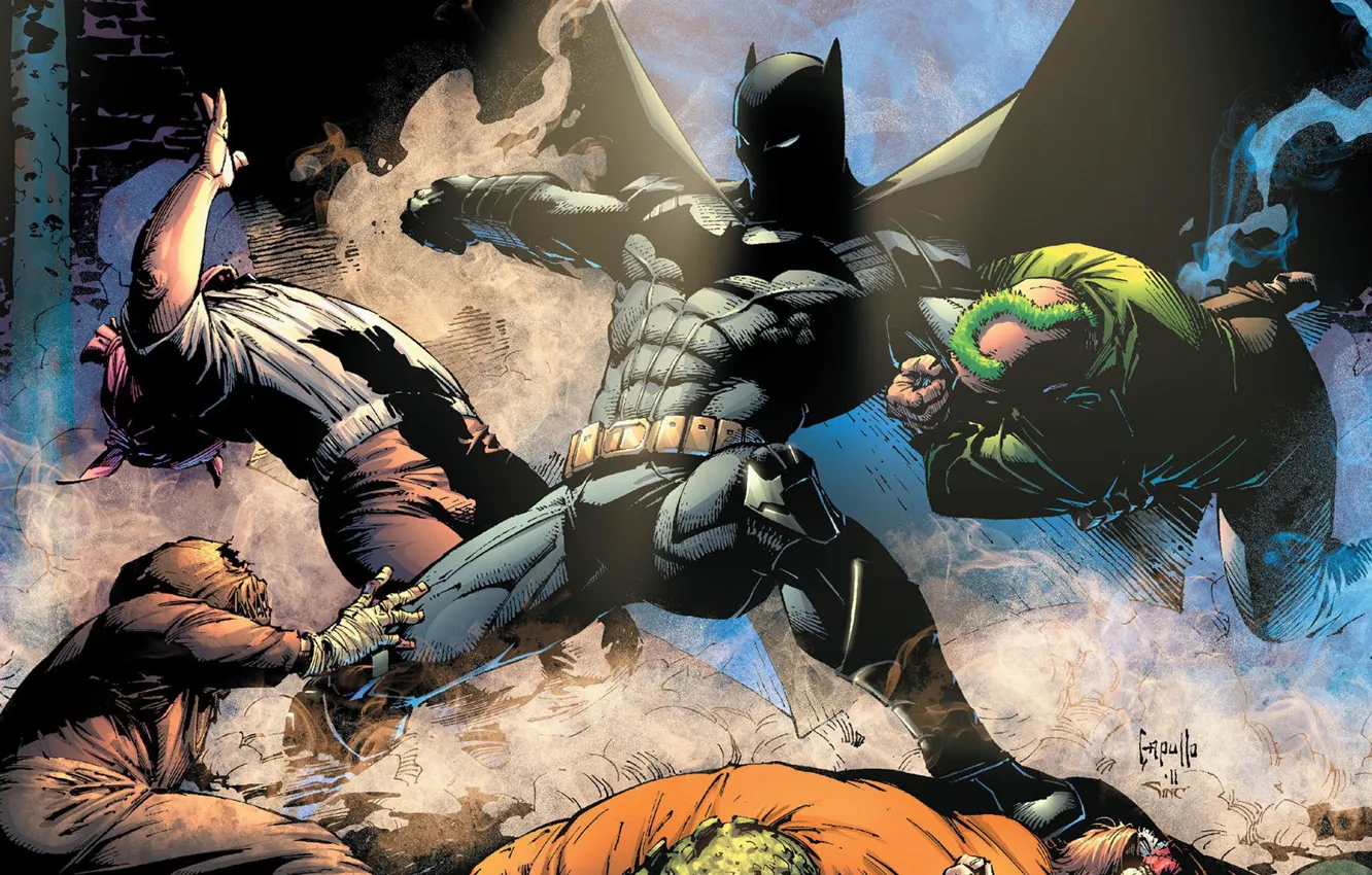 Photo wallpaper mask, hero, fight, costume, Batman, artist, villain, gas