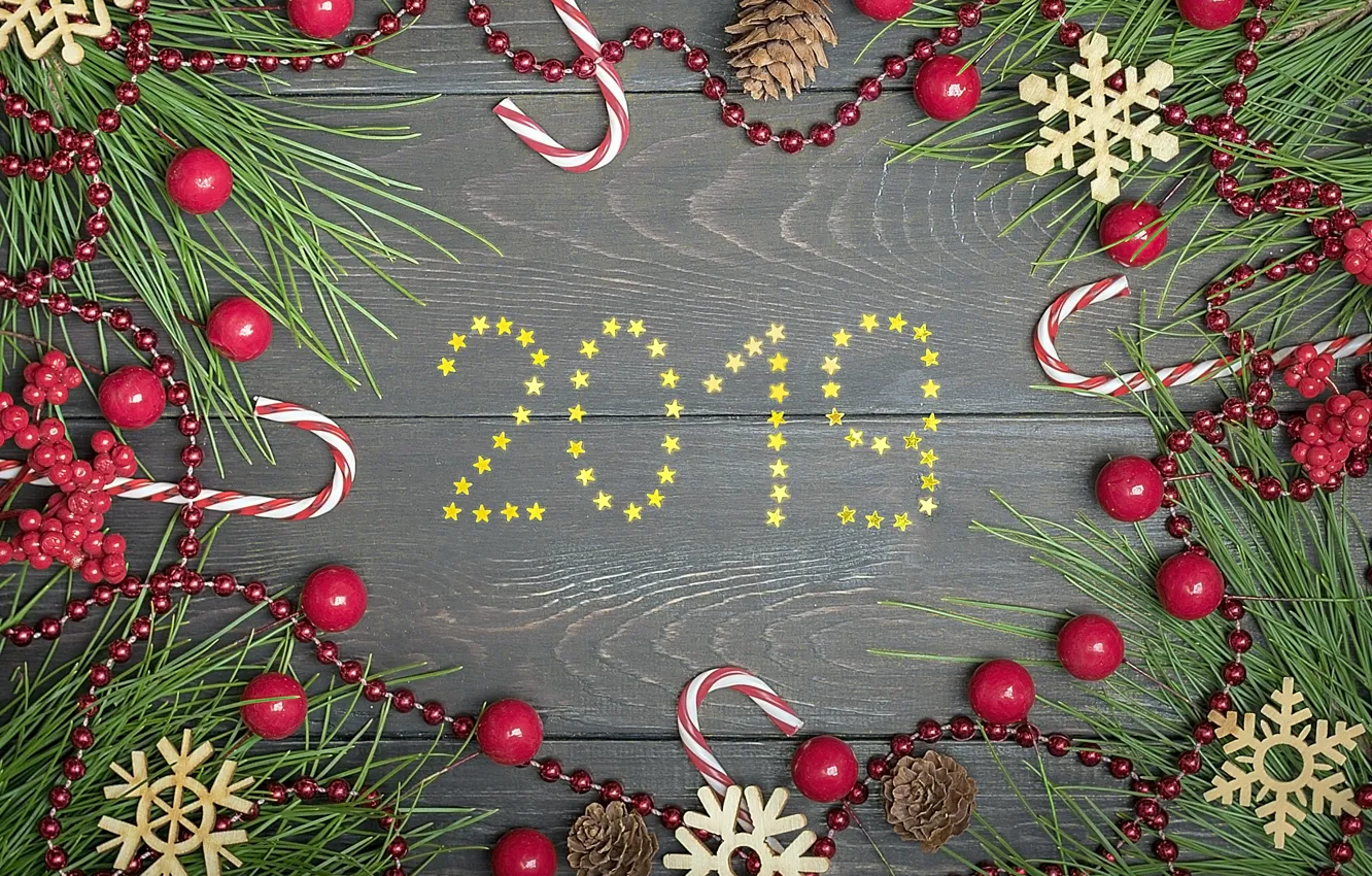 Photo wallpaper decoration, New Year, Christmas, happy, Christmas, wood, New Year, decoration