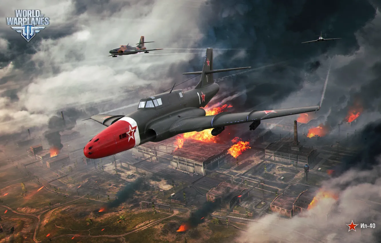 Photo wallpaper attack, jet, Soviet, World of Warplanes, WoWp, Wargaming, The Il-40