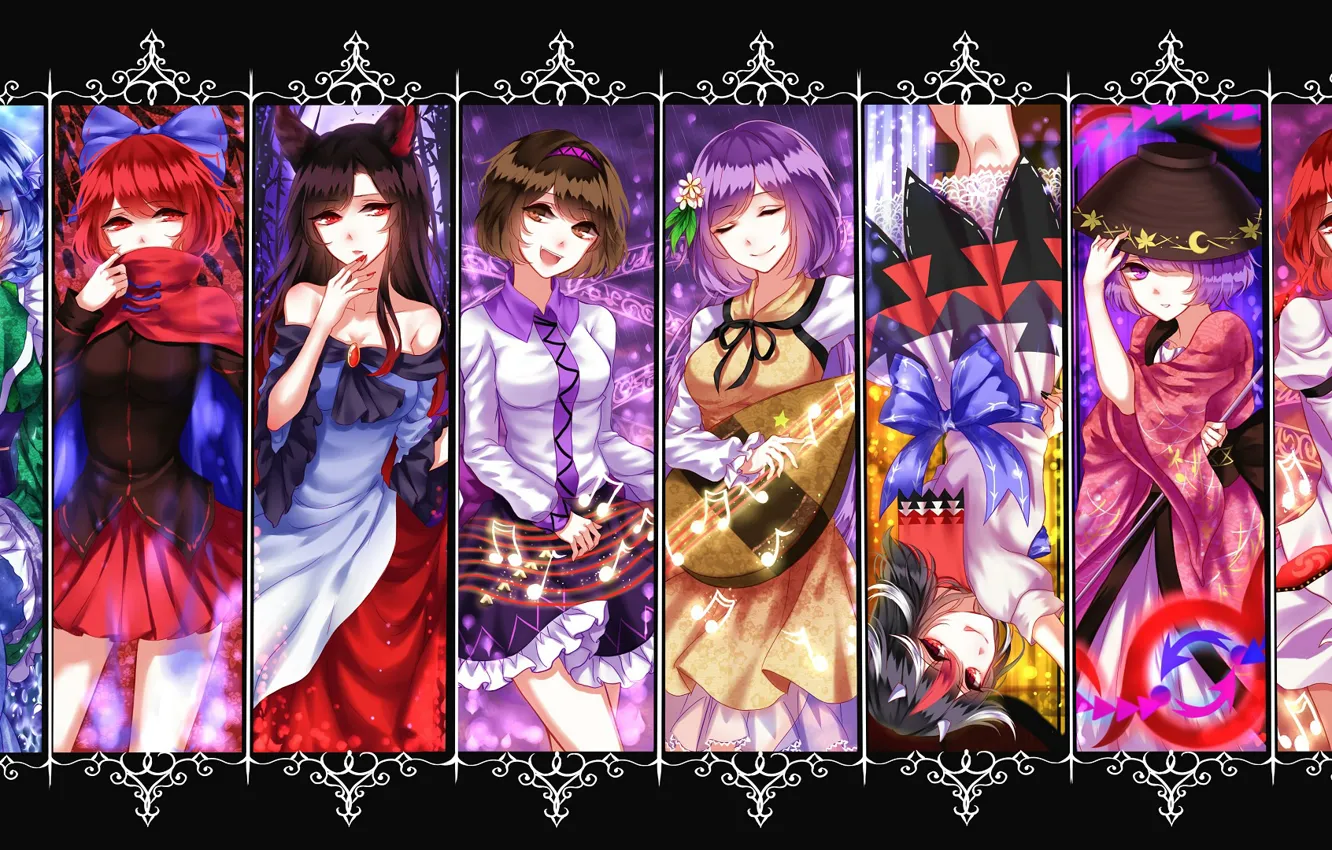 Photo wallpaper girls, collage, Touhou, Sekibanki, Wakasagihime, Touhou, Touhou, Sheya