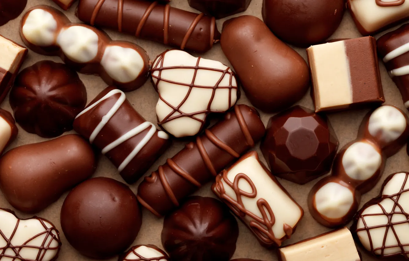 Photo wallpaper white, chocolate, candy, sweets, chocolate, candy, milk